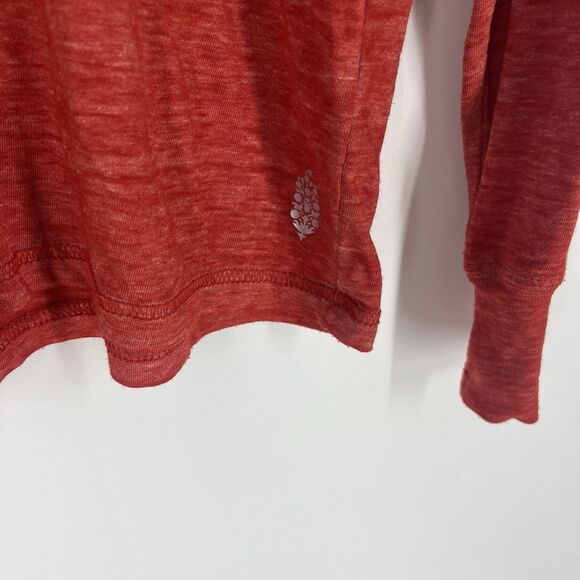 Free People Movement T Shirt Size XS Womens Red Keep Rolling Long Sleeve Top - Picture 3 of 9